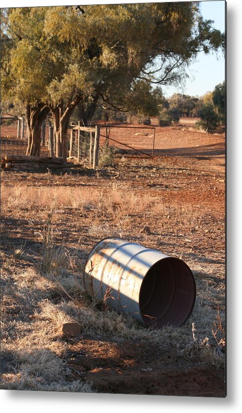 Landscape Metal Print featuring the photograph 44 Gallon Drum by Jan Lawnikanis