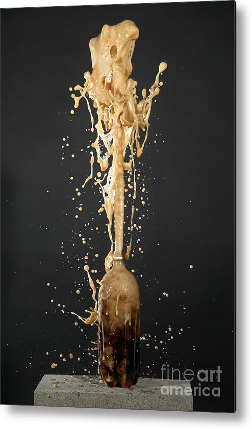 Mentos Metal Print featuring the photograph Mentos And Soda Reaction #6 by Ted Kinsman