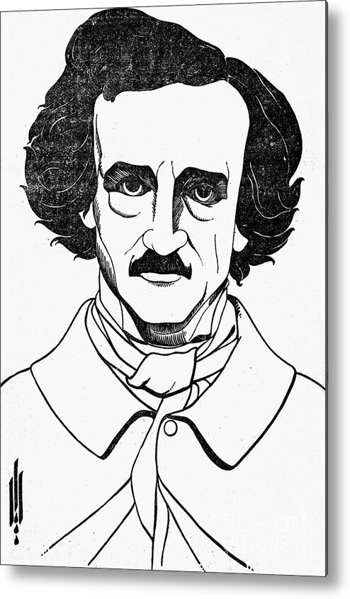 19th Century Metal Print featuring the photograph Edgar Allan Poe (1809-1849) #6 by Granger