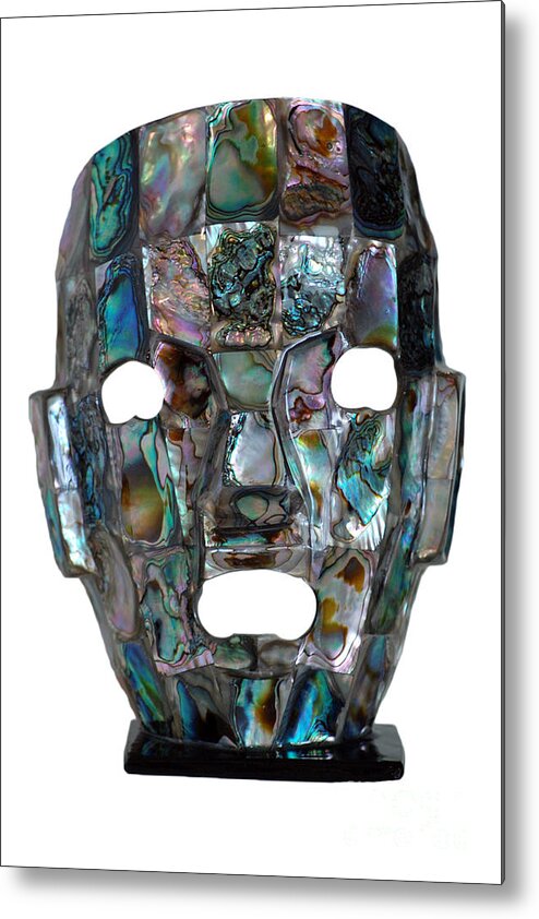 Travelpixpro Metal Print featuring the photograph Abalone Mayan Mask by Shawn O'Brien