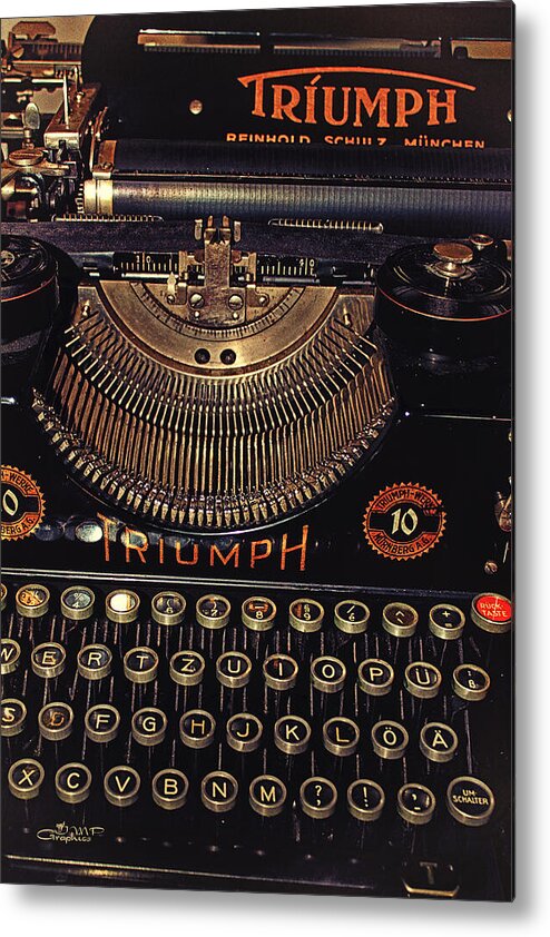 Photo Metal Print featuring the photograph Antiquated Typewriter by Jutta Maria Pusl