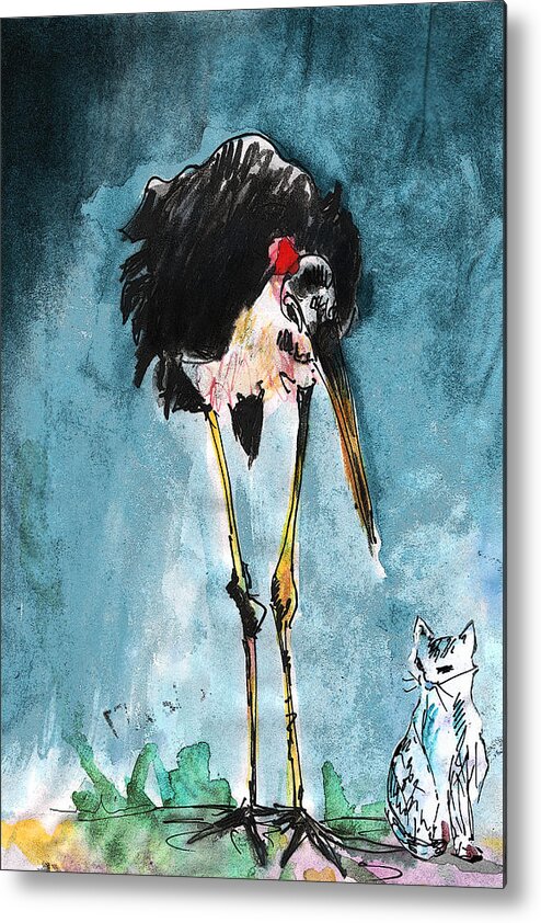 Animals Metal Print featuring the painting Are You Free Tonight by Miki De Goodaboom
