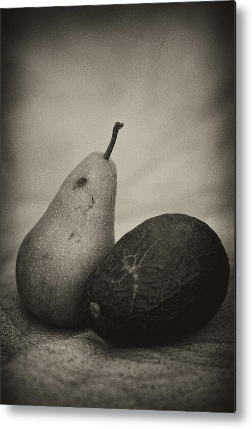 Avocado Metal Print featuring the photograph Avocado and pear by Hugh Smith