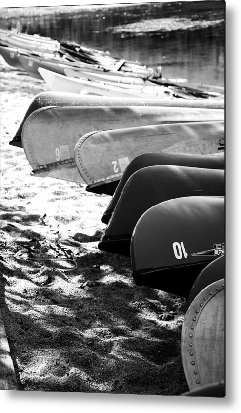 Nature Metal Print featuring the photograph Beached Kayaks by Julia Wilcox