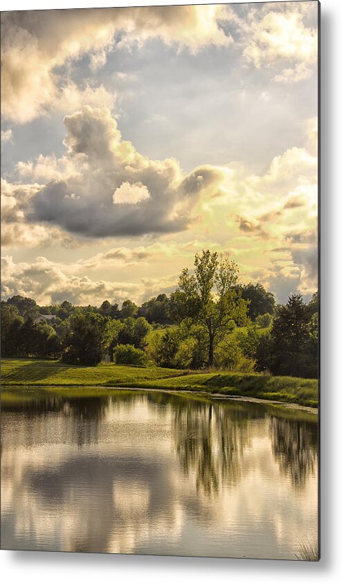 Landscape Metal Print featuring the photograph Broemmelsiek Park Lake 2 by Bill and Linda Tiepelman