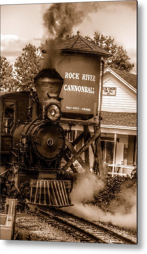 Edgerton Metal Print featuring the photograph Cannonball Express in Sepia by Janice Adomeit