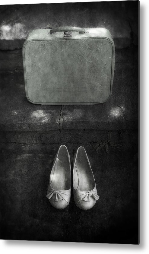 Suitcase Metal Print featuring the photograph Case And Shoes by Joana Kruse