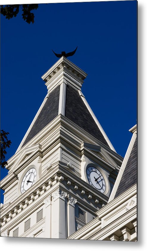 Architecture Metal Print featuring the photograph Clarksville Historic Courthouse Clock Tower by Ed Gleichman