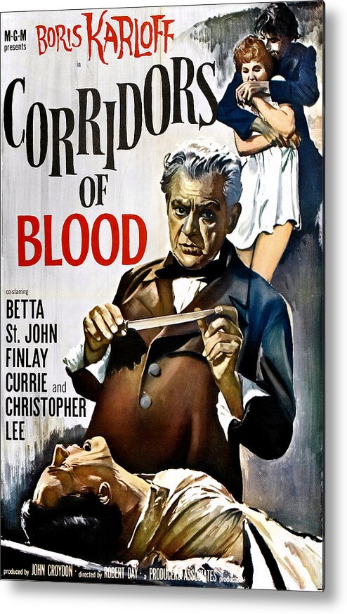 1958 Movies Metal Print featuring the photograph Corridors Of Blood, Boris Karloff, 1958 by Everett