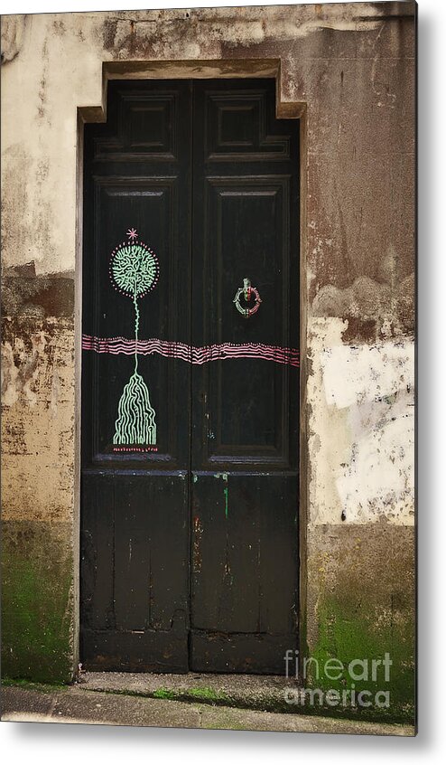 Decorated Metal Print featuring the photograph Decorated Door by Mary Machare