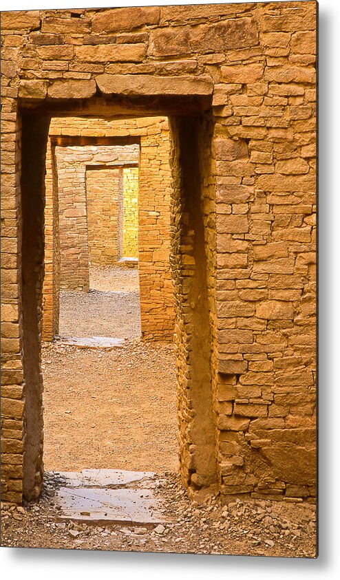 Door Metal Print featuring the photograph Doorway Chaco Canyon by Tom and Pat Cory