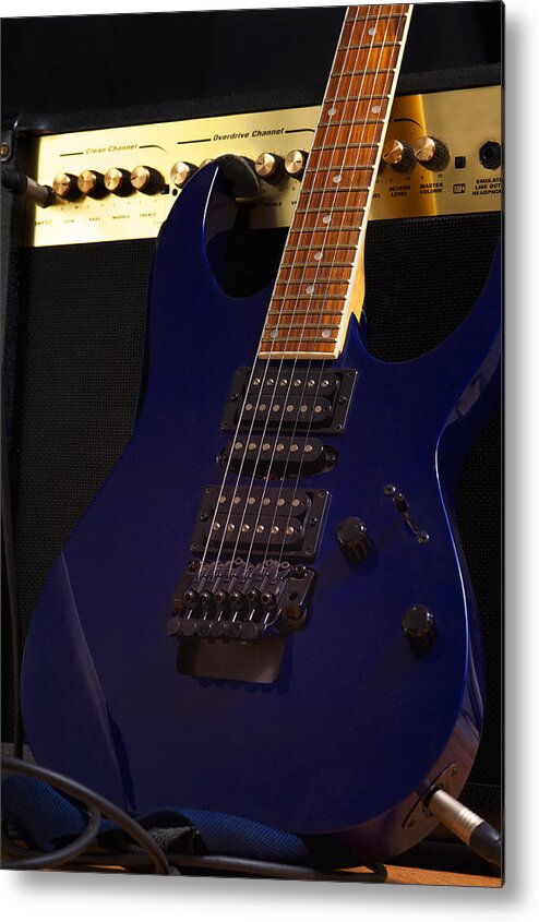 Abstract Metal Print featuring the photograph Electric Guitar by Matthias Krapp