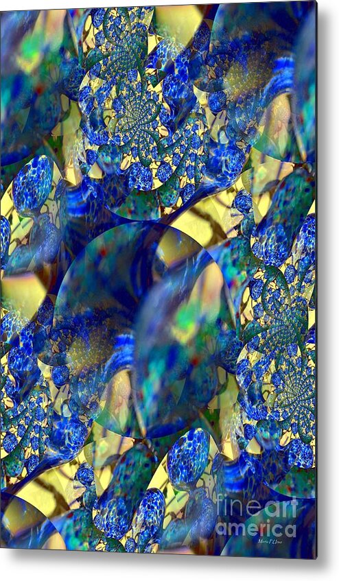 Exquisitely Metal Print featuring the digital art Exquisitely Blue by Maria Urso