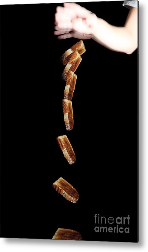 Bad Luck Metal Print featuring the photograph Falling Toast by Ted Kinsman