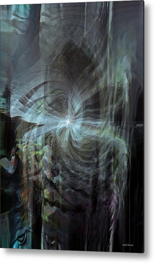 Abstract Metal Print featuring the digital art Fear of the unknown by Linda Sannuti