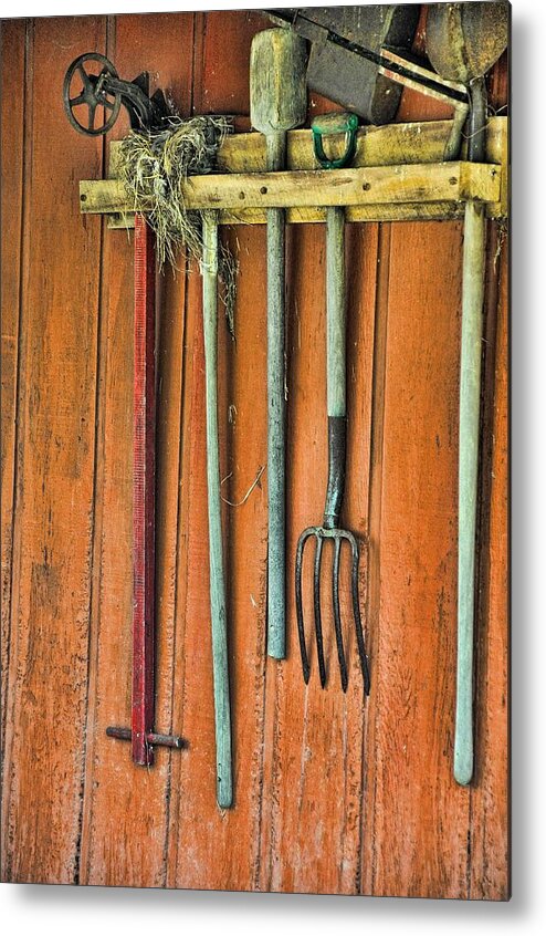 Still Life Metal Print featuring the photograph Garden Tools by Jan Amiss Photography