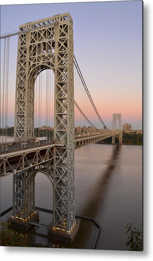George Metal Print featuring the photograph George Washington Bridge at Sunset by Zawhaus Photography