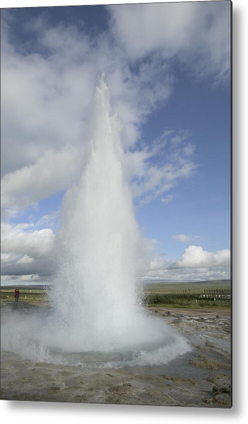 Erupting Metal Print featuring the photograph Geyser Erupting 20 Meters High Every 8 by Cyril Ruoso