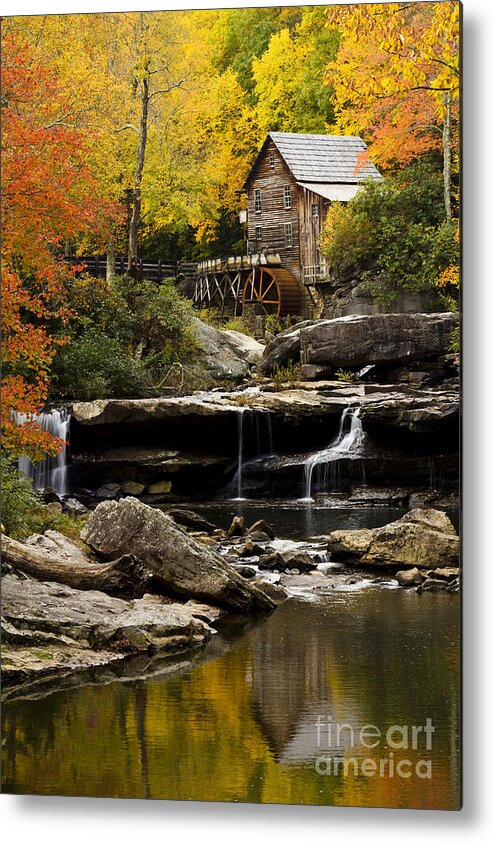 West Virginia Metal Print featuring the photograph Glade Creek Grist Mill by Carrie Cranwill