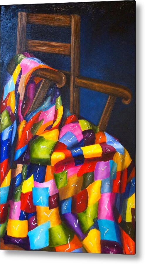 Quilt Metal Print featuring the painting Gran's Quilt by Marlyn Boyd