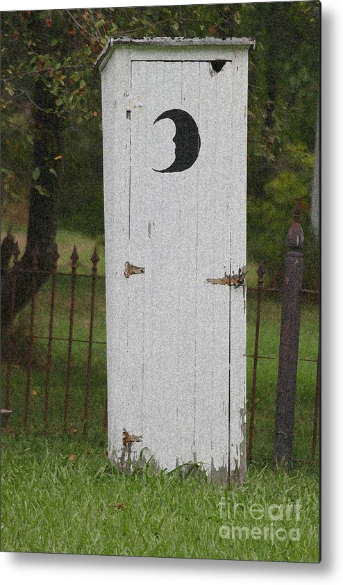 Halloween Metal Print featuring the photograph Halloween Outhouse by Marilyn West