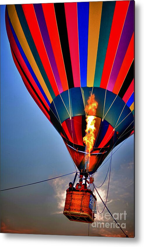 Balloon Metal Print featuring the photograph Hot Air Balloon Fire by Jeanne Woods
