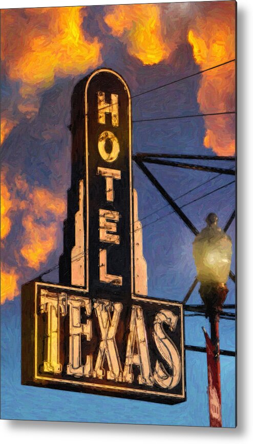 Dallas Metal Print featuring the painting Hotel Texas by Jeff Steed