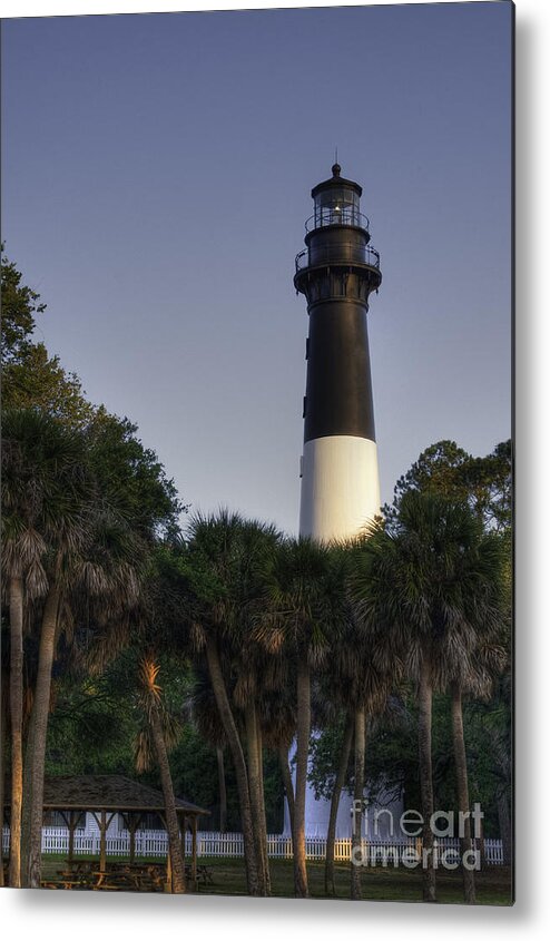 Hunting Island Light House Metal Print featuring the photograph Hunting Island Light by David Waldrop