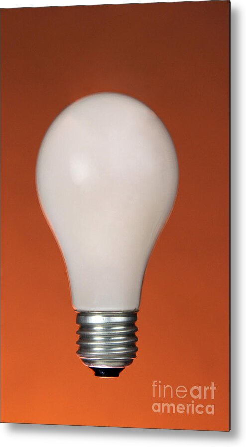 Object Metal Print featuring the photograph Incandescent Light Bulb by Photo Researchers, Inc.