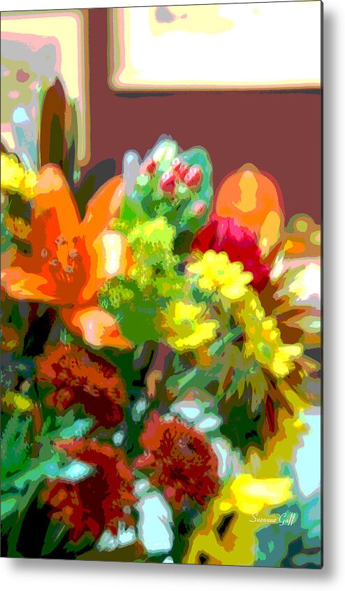 Digital Art Metal Print featuring the photograph Joannes Flowers by Suzanne Gaff