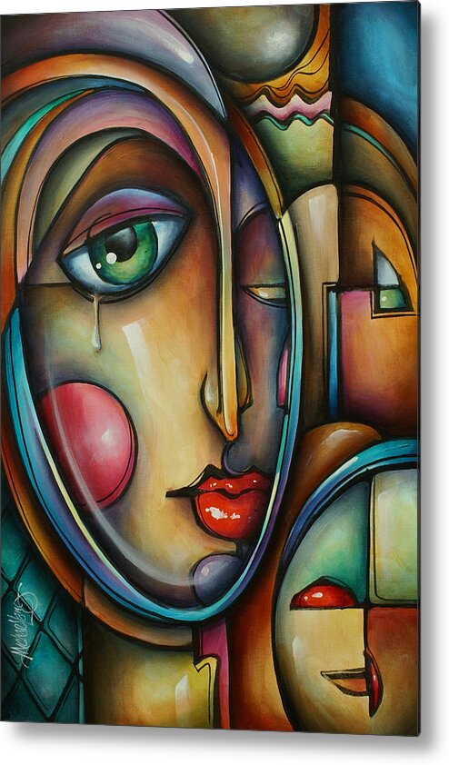 Urban Expressions Metal Print featuring the painting Look two by Michael Lang