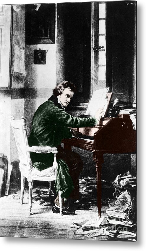 History Metal Print featuring the photograph Ludwig Van Beethoven, German Composer by Photo Researchers, Inc.