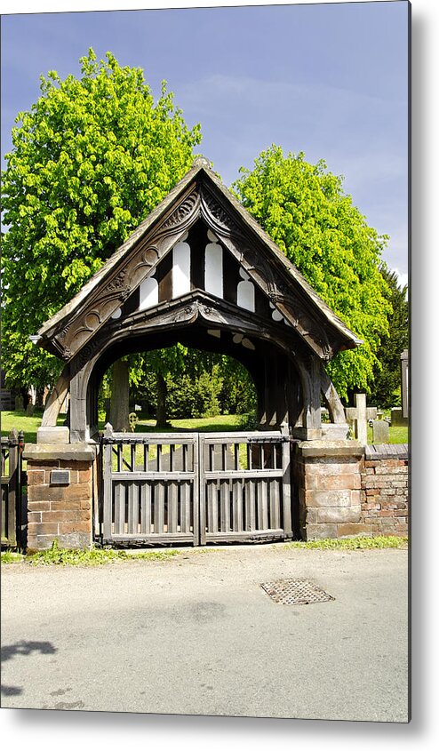Trees Metal Print featuring the photograph Lychgate of All Saints Church - Alrewas by Rod Johnson