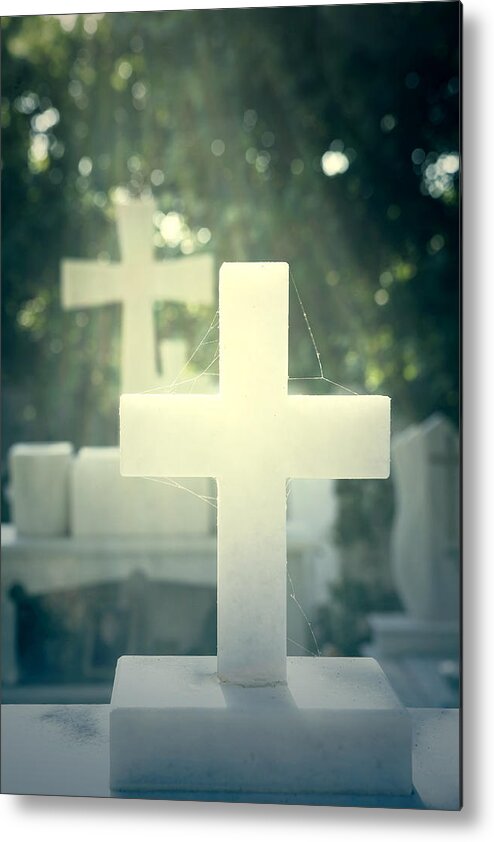 Marble Metal Print featuring the photograph Marble Crosses by Joana Kruse
