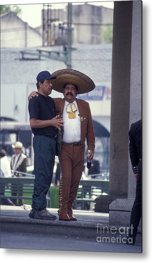 Mexico City Metal Print featuring the photograph Mexico City Mariachi And Friend by John Mitchell