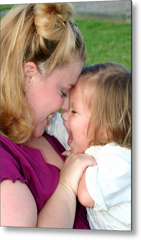 People Metal Print featuring the photograph Mom And Daughter Giggles 2 by Susan Stevenson