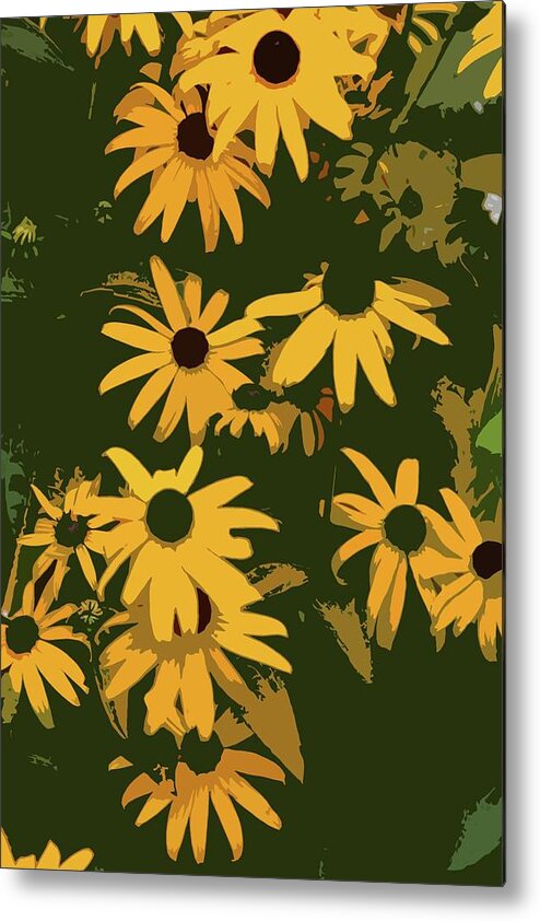 Flowers Metal Print featuring the photograph Mysterious Daiseys by John Handfield