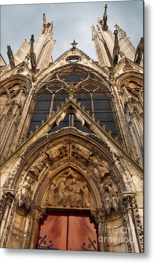 Church Metal Print featuring the photograph Notre Dame and Gargoyles by Bob and Nancy Kendrick