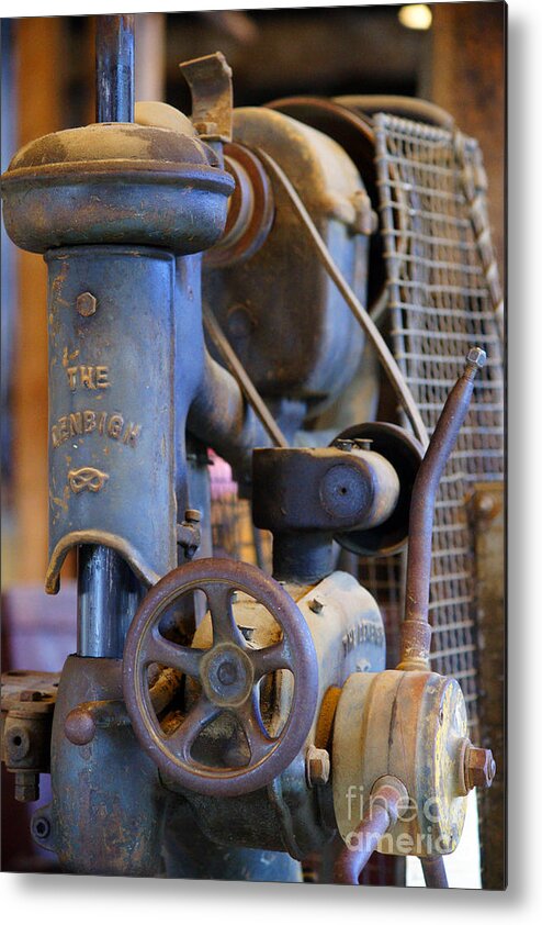 Warehouses Metal Print featuring the photograph Old Drill Press by Randy Harris