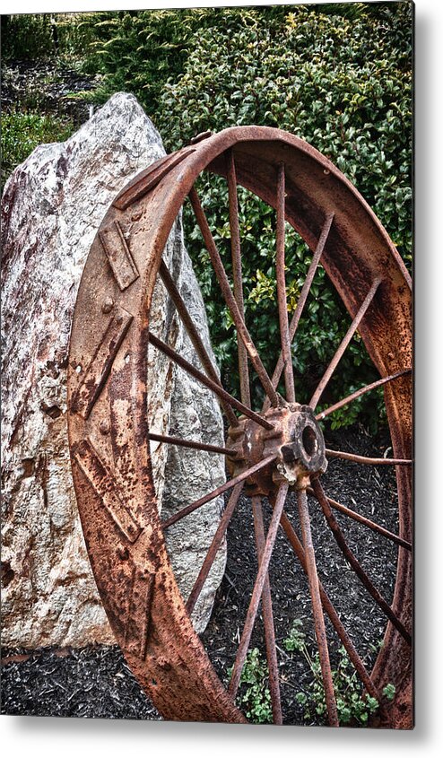 Tractor Metal Print featuring the photograph Old Tractor Wheel by James Woody