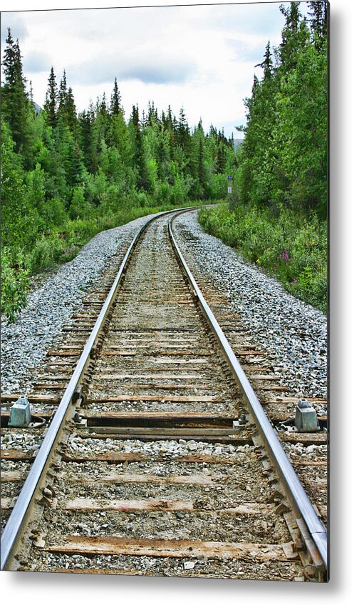 Train Metal Print featuring the photograph On the Rails by Heather Applegate