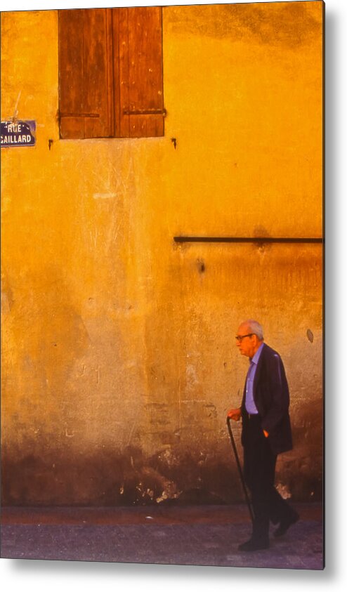 Man Metal Print featuring the photograph Out for a Stroll by Tom and Pat Cory