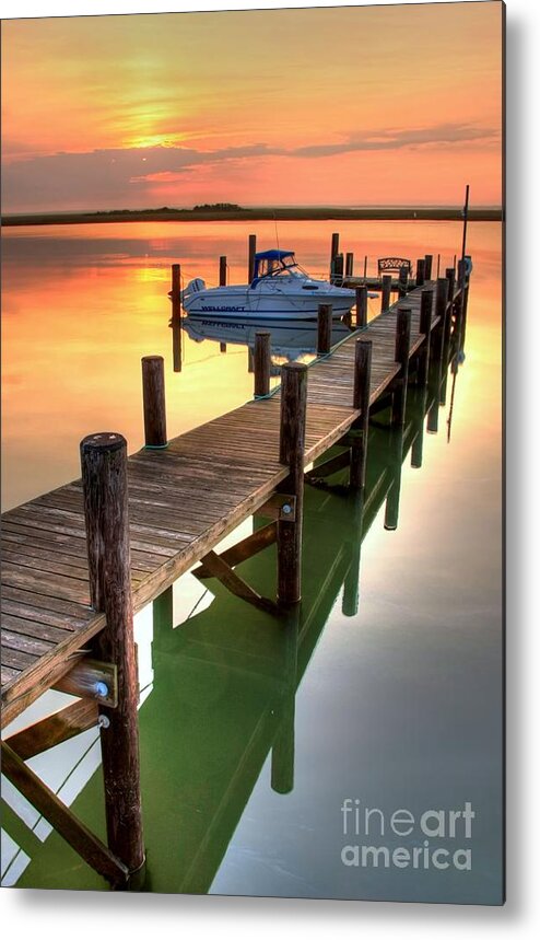 Boat Metal Print featuring the photograph Painted Sky by John Loreaux