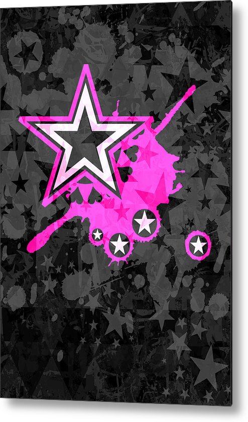 Pink Star Metal Print featuring the digital art Pink Star 3 of 6 by Roseanne Jones