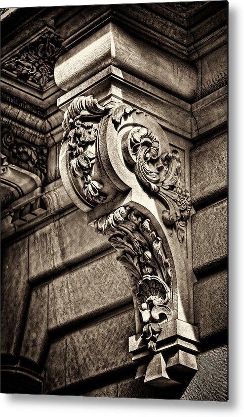 Ny Metal Print featuring the photograph Poland Consulate Facade Detail by Val Black Russian Tourchin
