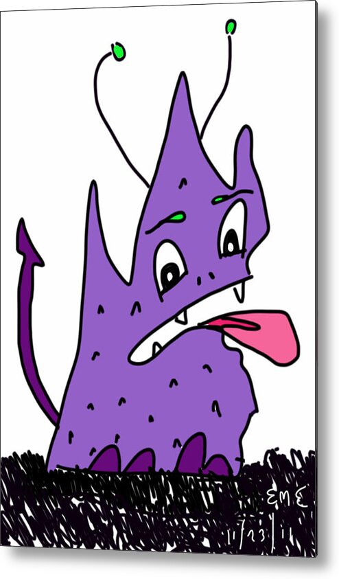 Monster Purple Fun Metal Print featuring the digital art Purple Monster 1 112311 by Eric Elizondo