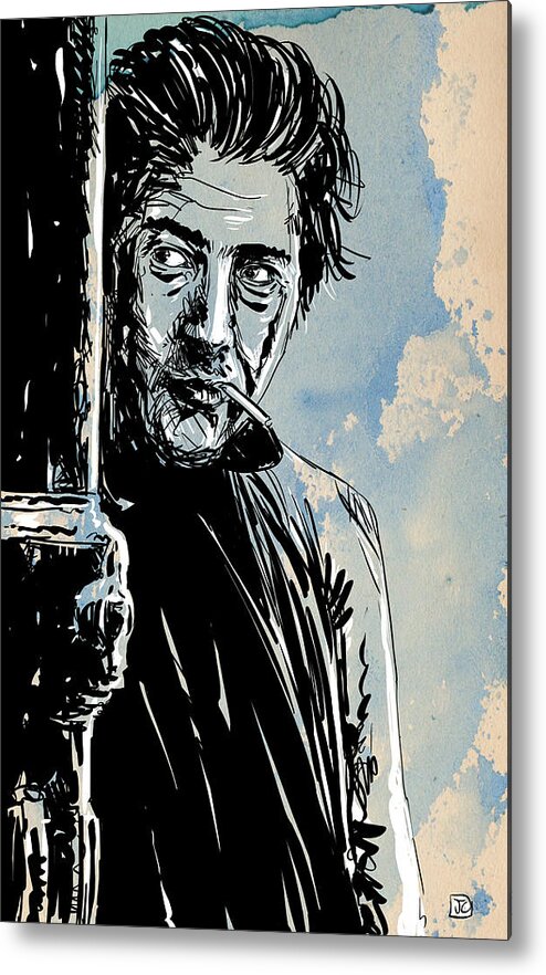 Dustin Hoffman Metal Print featuring the drawing Ratso Rizzo by Giuseppe Cristiano