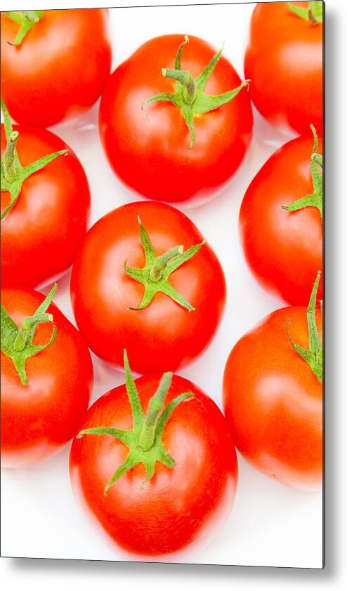 Tomatoes Metal Print featuring the photograph Red Tomatoes by Maj Seda