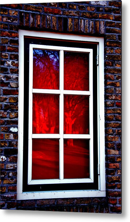 Photo Abstract Metal Print featuring the photograph Red Window Holland by Rick Bragan