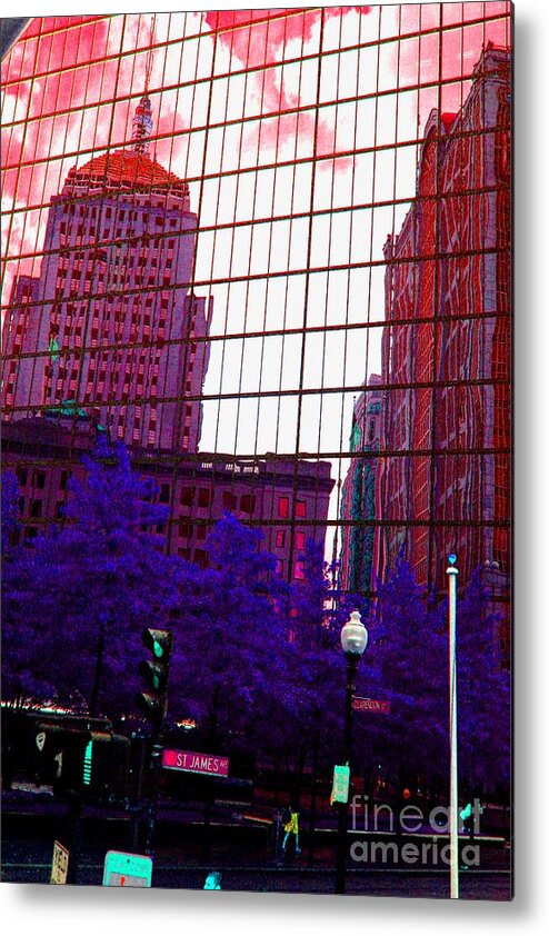 Boston Metal Print featuring the photograph Reflecting on Boston by Julie Lueders 